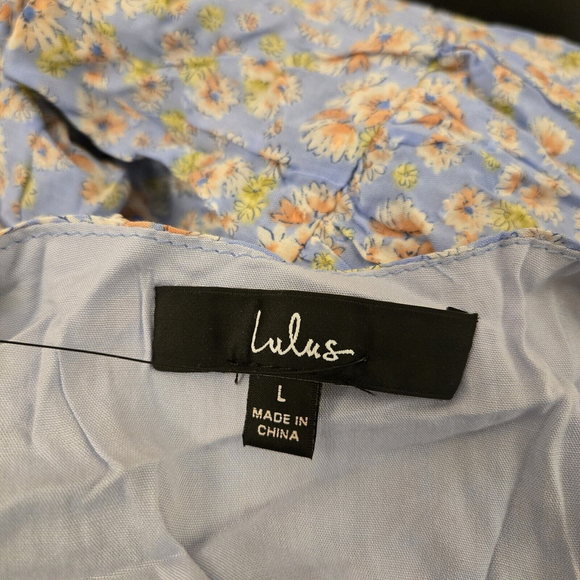 Lulus Blue Spring Floral Slip Maxi Dress Lg NWT Boho Cottagecore Y2K Coquette - Picture 8 of 10